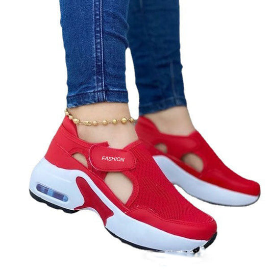 Chaussures femmes à la mode à bout rond, basses, en filet uni.